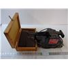 Image 1 : Sears Craftsman 3"x21" Belt Sander-powers on with container of sand paper