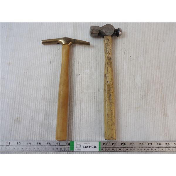 (1) 11" Bronze Magnetic Hammer and (1) 12" Ball Peen Hammer