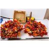 Image 1 : 2 Baskets, Gourds, (2) Wreaths, Fall Seasonal