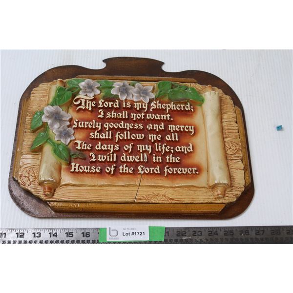 Religious Scripture Plaque (Cracked)