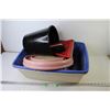 Image 1 : (2) Cat Litter Trays - Cat Toy - Bucket w/Dust Pan & Hand Sweeper - Food Dishes - Misc. Items