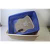 Image 4 : (2) Cat Litter Trays - Cat Toy - Bucket w/Dust Pan & Hand Sweeper - Food Dishes - Misc. Items