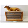 Image 1 : Intercity Trains in Display Case (Made in Germany) - Chalkware Dog (has been repaired)
