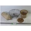 Image 1 : Vintage Bed Warmer (chipped) - Wire Basket - Crock Pot w/Lid (cracked)