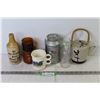 Image 1 : Asian Tea Pot - Ginger Beer Bottle - Chocolate Milk Can Container - Cups