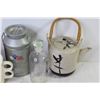 Image 2 : Asian Tea Pot - Ginger Beer Bottle - Chocolate Milk Can Container - Cups