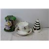 Image 4 : Noritake Dainty Dish (Chipped) - (2) Candle Holders (Japan w/Chips) - Tea Cup w/Saucers (chipped) - 