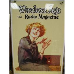 Framed, signed Poster "The Wireless Age" 29" x 20"