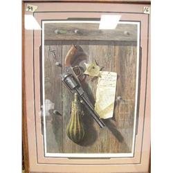 Signed and Numbered Print I.S. 21" x 14 1/2" by Donald Hedin "Wells Fargo Guard" 129/450