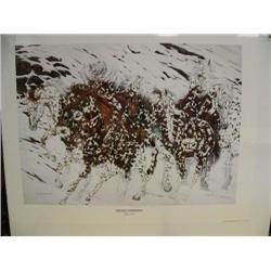 Signed and Numbered Print Image Size 19" x 26" 1248/1500 Judy Larson "Mixed Company"