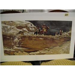 Signed and Numbered Print Image Size 13 1/2" x 27" "The Hostile Land" by Frank McCarthy 855/1000
