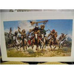 Signed and Numbered Print Image Size  17 1/2" x 32" by Frank C. McCarthy "Down From the Mountains"