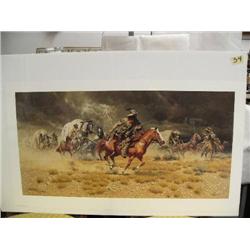 Signed and Numbered Print Image Size 15 1/2" x 31 1/2" 987/1400 "Spooked by Frank McCarthy