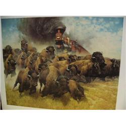 Signed and Numbered Print Image Size 21 1/2" x 27" Frank C. McCarthy "Coming of the Iron Horse" 793/