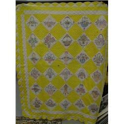 Beautiful Patchwork Quilt for a Double Bed with Embroidery work