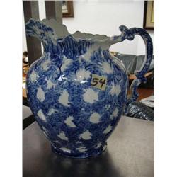 Blue Sponge ware Jug 11" tall