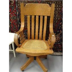 Fabulous American Quarter Sawn Oak Office Chair