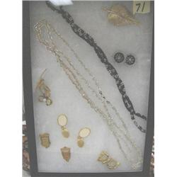 Silver Chain & assorted estate jewelry - (74)