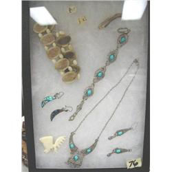 Silver, Turquoise & ivory jewelry - (74)