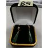 Image 1 : Pair of jade tear drop earrings - (74)