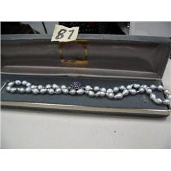 Light Blue Fresh Water pearl necklace - (74)