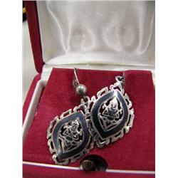 Sterling Silver enamel earrings - (74)