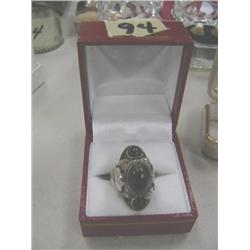 Black Stone & sterling silver ring - (74)