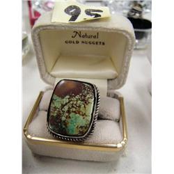 Turquoise & silver ring - (74)