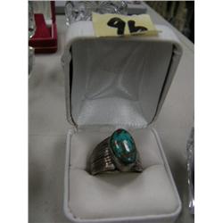Turquoise & silver ring - (74)