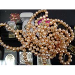 Pink Fresh water Pearls - 64"  (1)