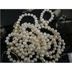 White Fresh water pearls - 64"  (1)