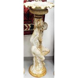 37 1/2" Cast Iron Mother and Child White