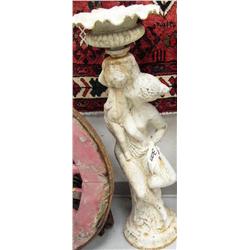 37 1/2" Cast Iron Mother and Child White