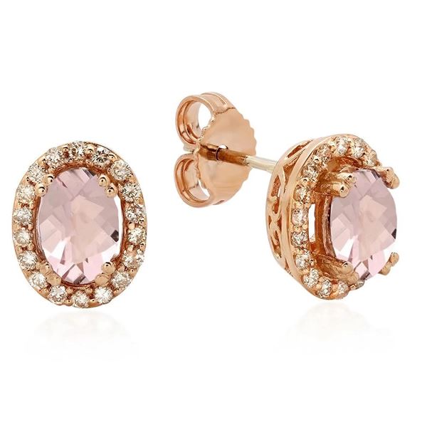 2.31ct Morganite 14 K Rose Gold Earrings