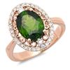 Image 1 : 2.9ct Chrome diopside 14 K Rose Gold Ring