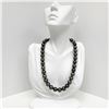 Image 1 : 11-12mm Tahitian Dark Green Round/Near-Round Pearl Necklace with Gold Clasp