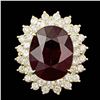 Image 1 : 14k Yellow Gold 13.50ct Ruby 2.00ct Diamond Ring