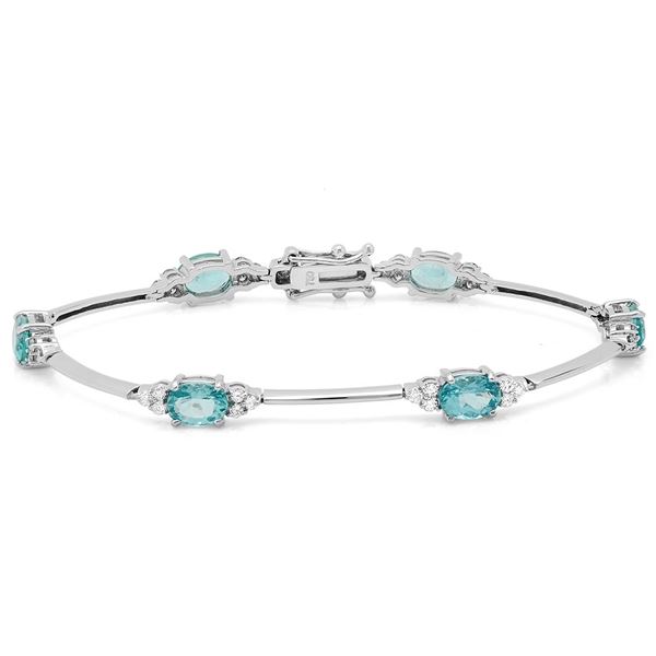 5.54ct Apatite 14 K White Gold Bracelets