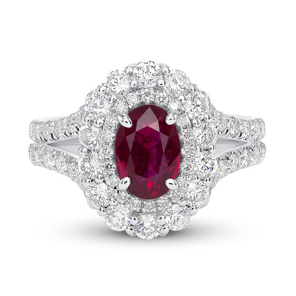 1.51ct NATURAL Ruby 18K White Gold Ring