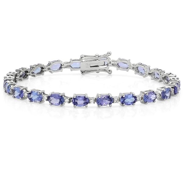 9.97ct Tanzanite 14 K White Gold Bracelets