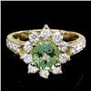 Image 1 : 14k Gold 1.74ct Tourmaline 1.10ct Diamond Ring