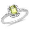 Image 1 : 0.69ct Peridot 14 K White  Gold Ring