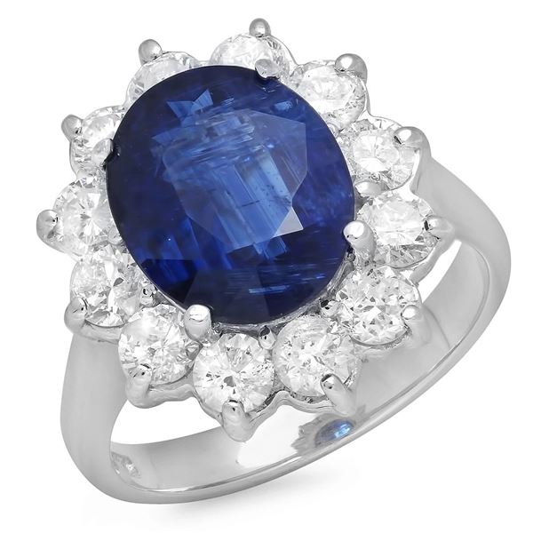 3.94ct Kyanite 14 K White  Gold Ring