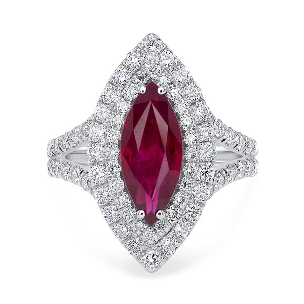 2.31ct NATURAL Ruby 18K White Gold Ring