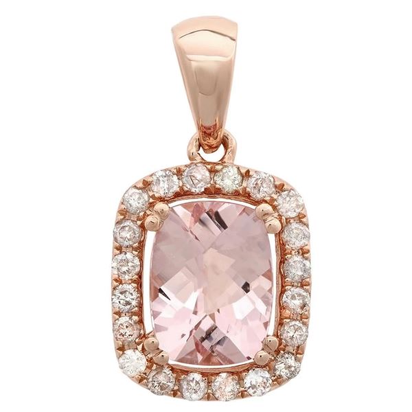 1.33ct Morganite 14 K Rose Gold Pendant