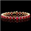 Image 1 : 14k Gold 26.00ct Ruby 1.00ct Diamond Bracelet