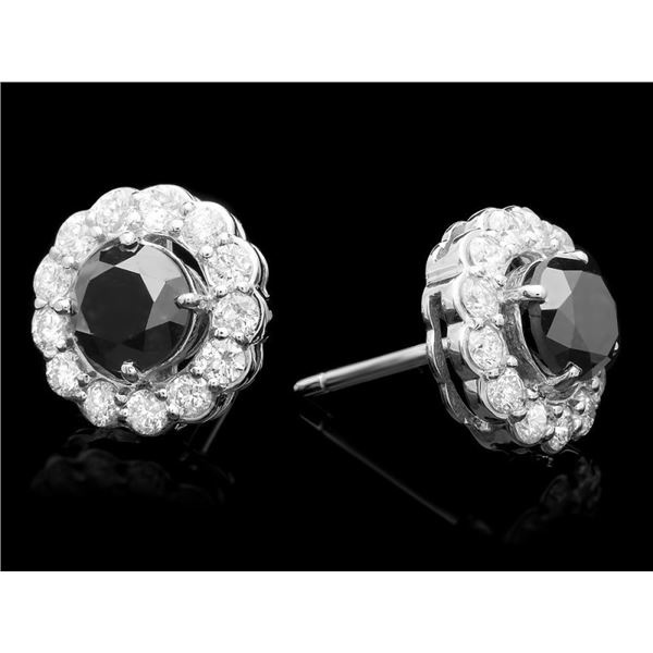 14k White Gold 3.9ct Diamond Earrings