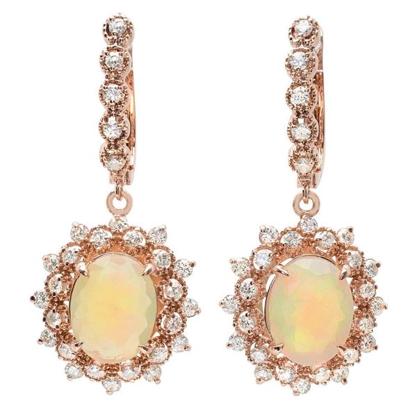 3.9ct Opal 14 K Rose Gold Earrings