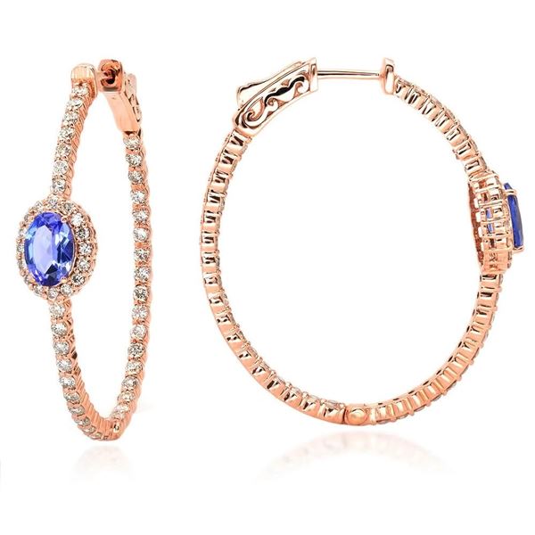 1.41ct Tanzanite 14 K Rose Gold Earrings