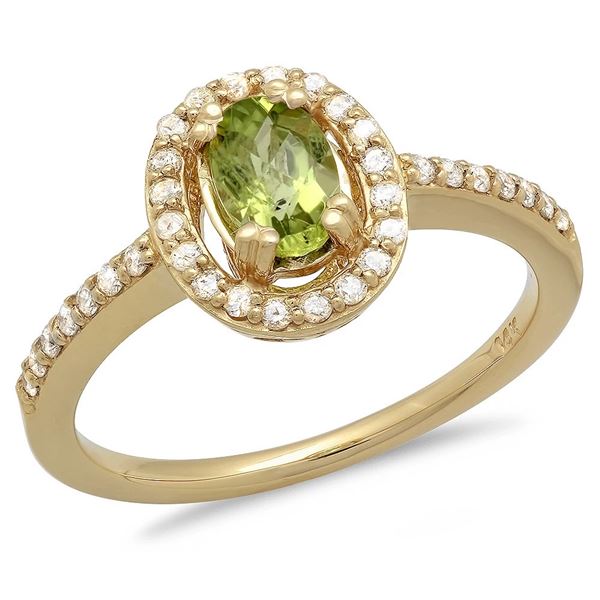 0.63ct Peridot 14 K Yellow  Gold Ring